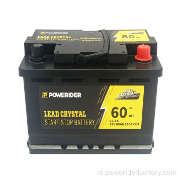 12V 60AH Lood Crystal AGM Start Stop Batterij